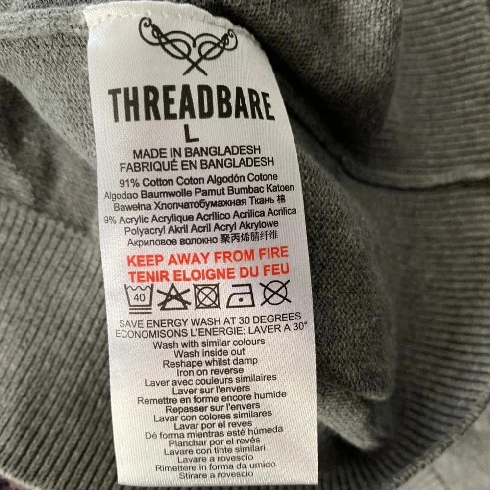 Threadbare Fair Isle Gray Crewneck Print Sweater - Picture 9 of 9